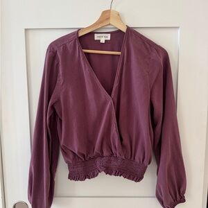 Anthropologie Purple Wrap Blouse